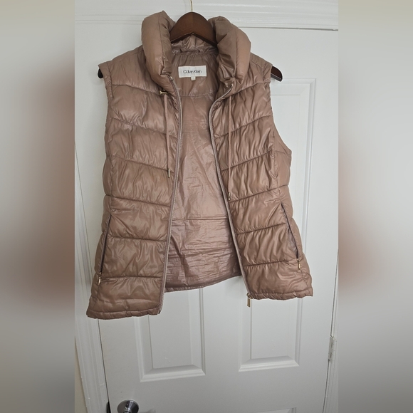 Calvin Klein Jackets & Blazers - Calvin Klein Women's Vest Performance Puffer Zipper Down Sliver Jacket Sz L